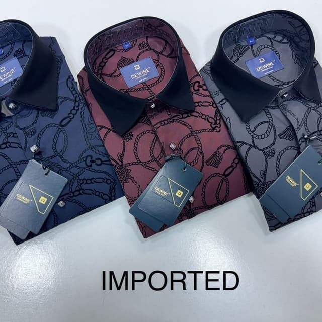 Navy Blue, Burgundy, Gray with Black Shirt