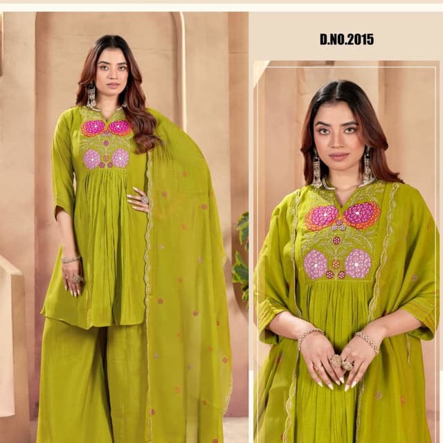 Lime Green, Pink, Purple Salwar Kameez with Dupatta