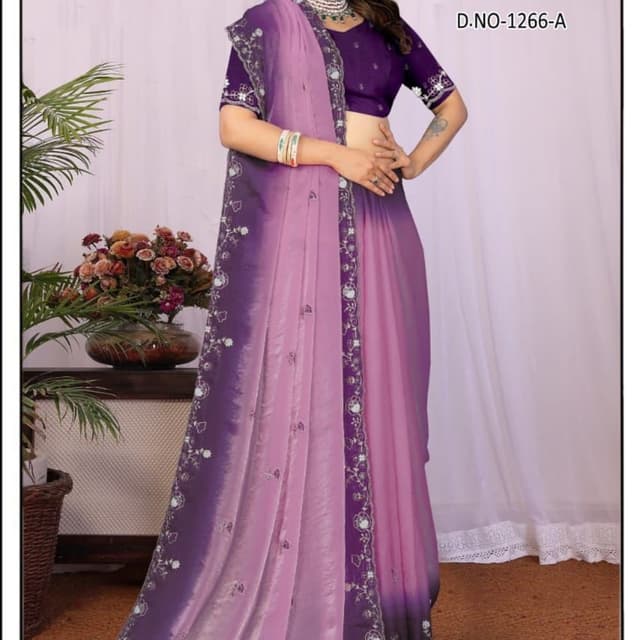 Purple and Pink Saree