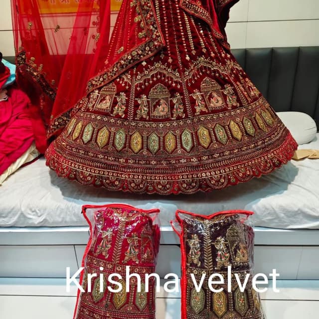 Red, Gold Lehenga Choli