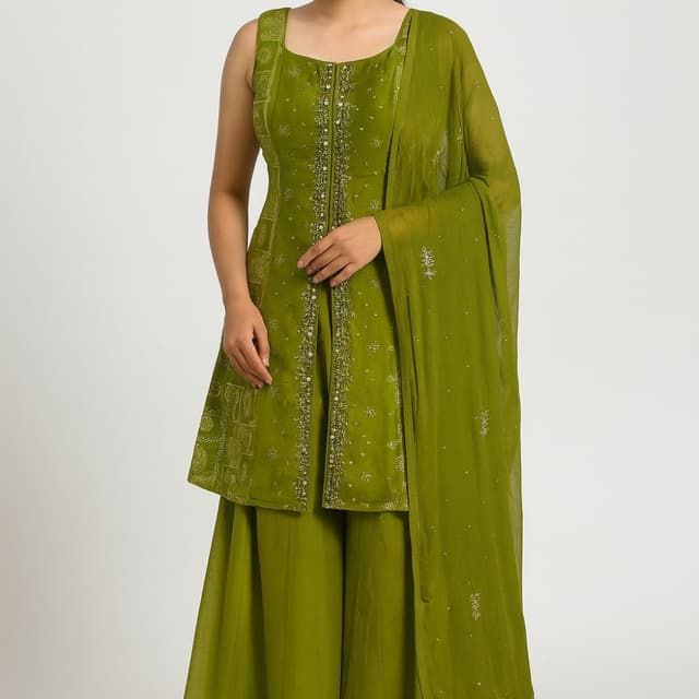 Olive Green Salwar Kameez