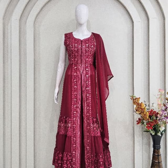 Maroon Anarkali Suit
