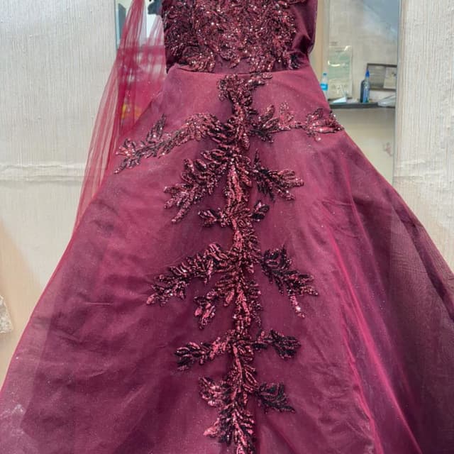 Burgundy, Black Dress