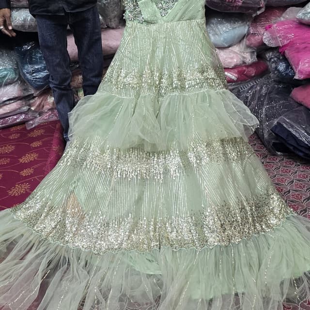Light Green and Silver Gown