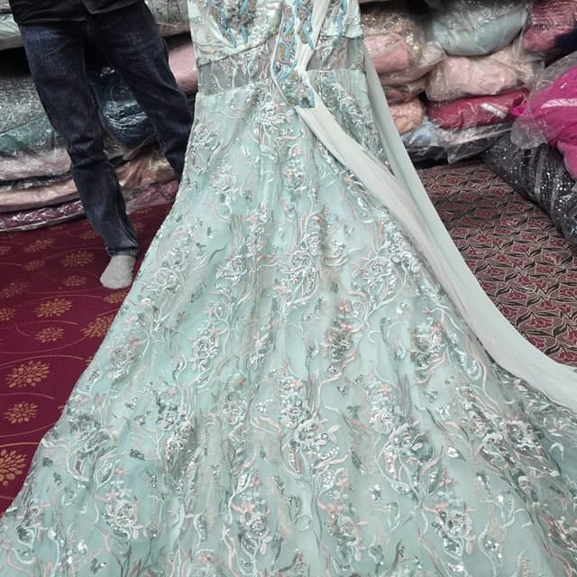 Mint Green, Silver, Pink, Blue Dress/Gown