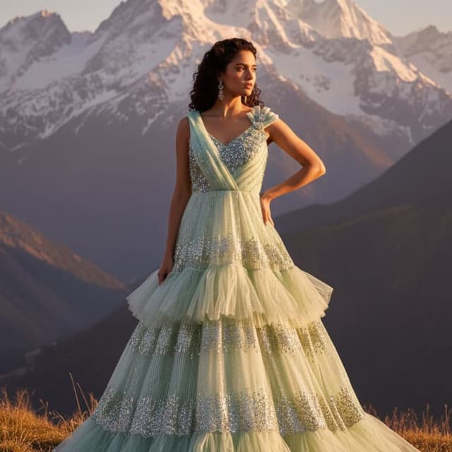 Pale Green and Silver Dress