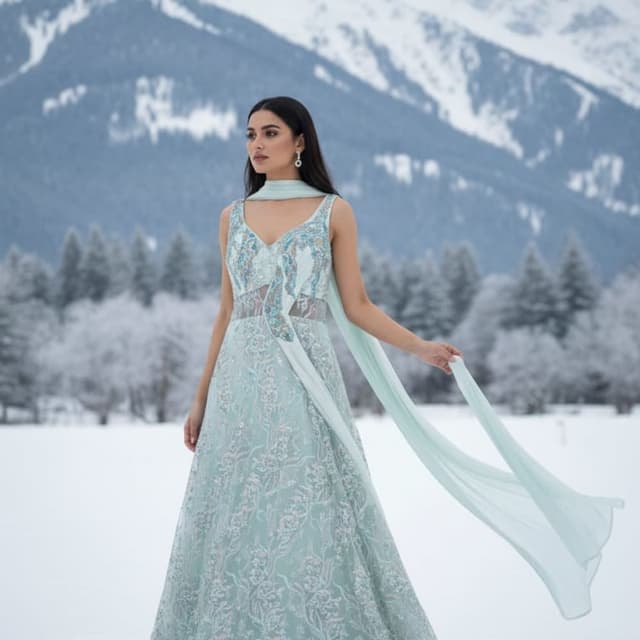 Pale Blue and Silver Gown