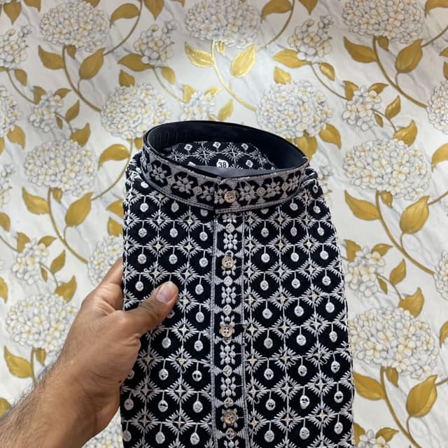 Black and White Kurta