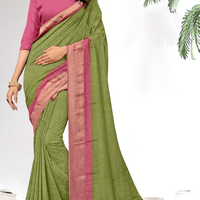 Green and Pink Saree