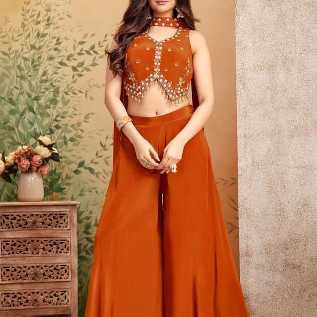 Burnt Orange Palazzo Set