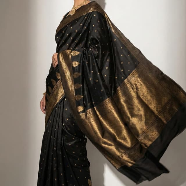 Black and Gold Saree
