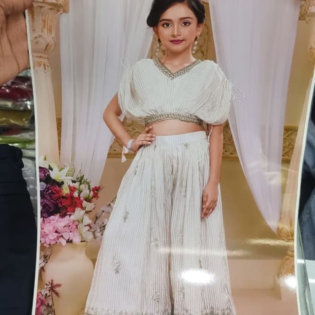 Ivory/White with silver accents Sharara Set