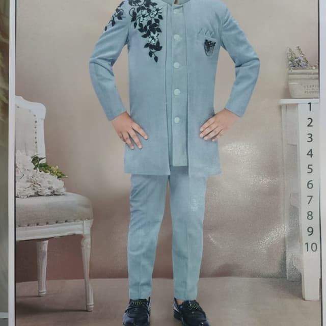 Light Blue and Black Jacket with Pants