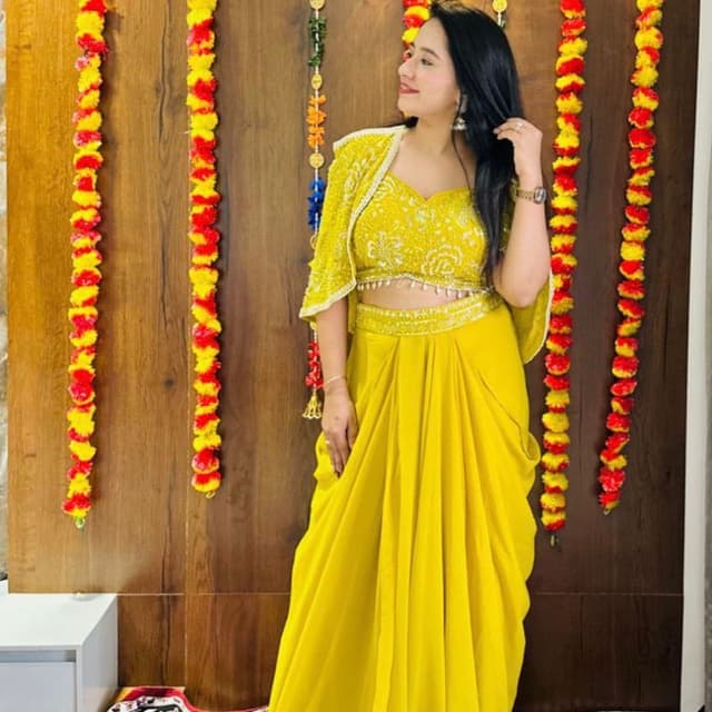 Yellow Lehenga Choli with Jacket