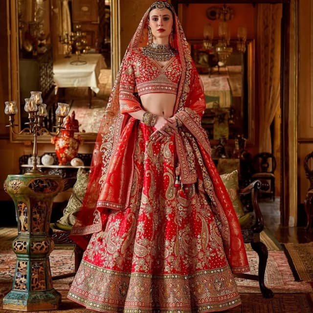 Red and Gold Lehenga Choli