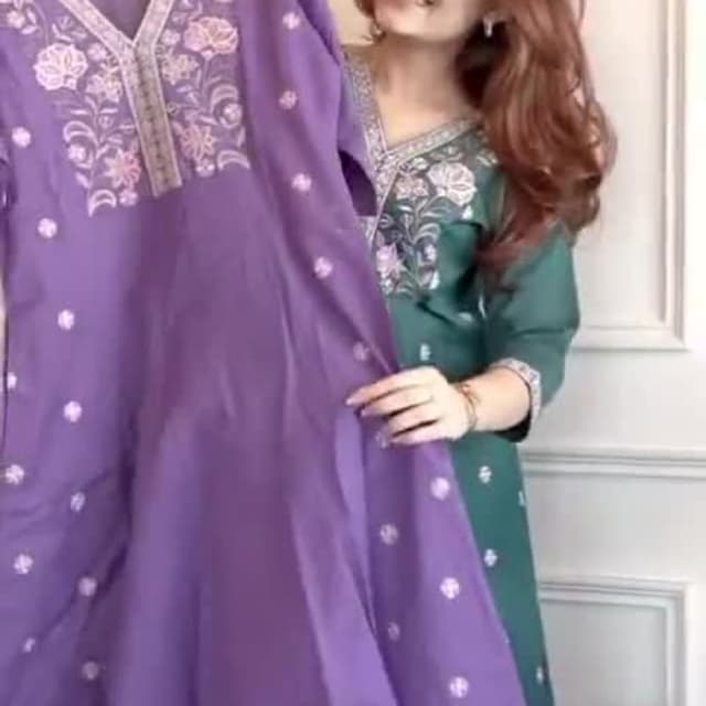 Purple and White Kurta
