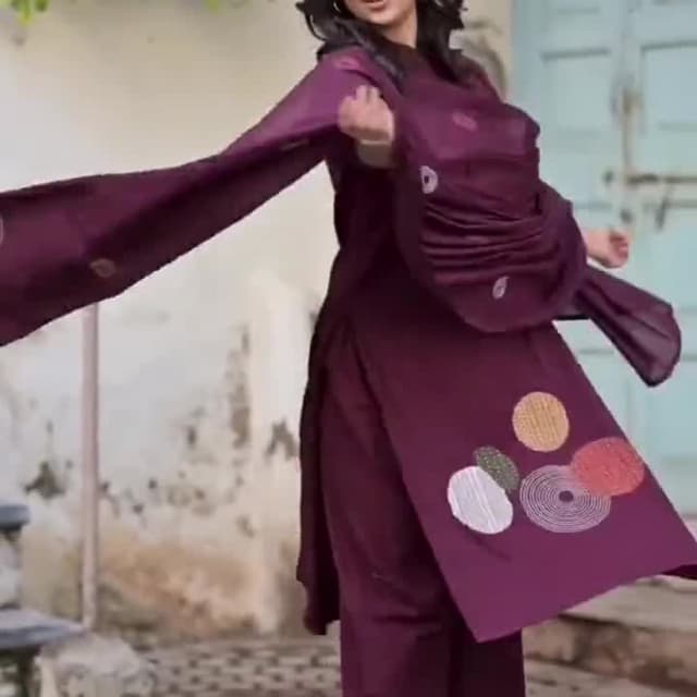 Deep maroon Kurta with pants and dupatta