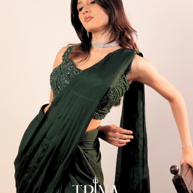 Emerald Green Saree