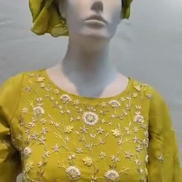 Lime Green, White Blouse