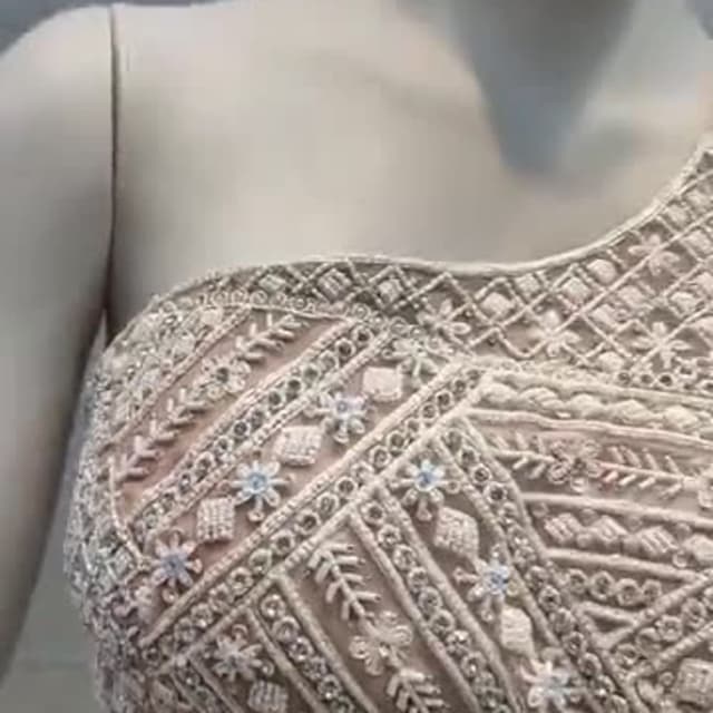 Beige, Silver Blouse