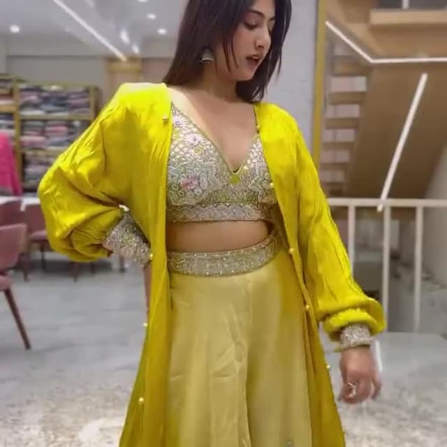 Yellow, Cream, Silver Co-ord Set