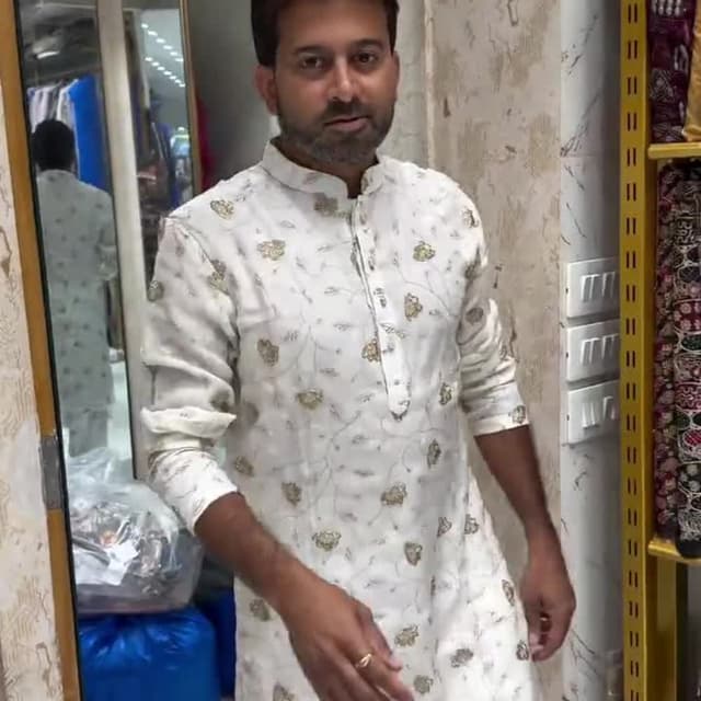 White and Gold Kurta