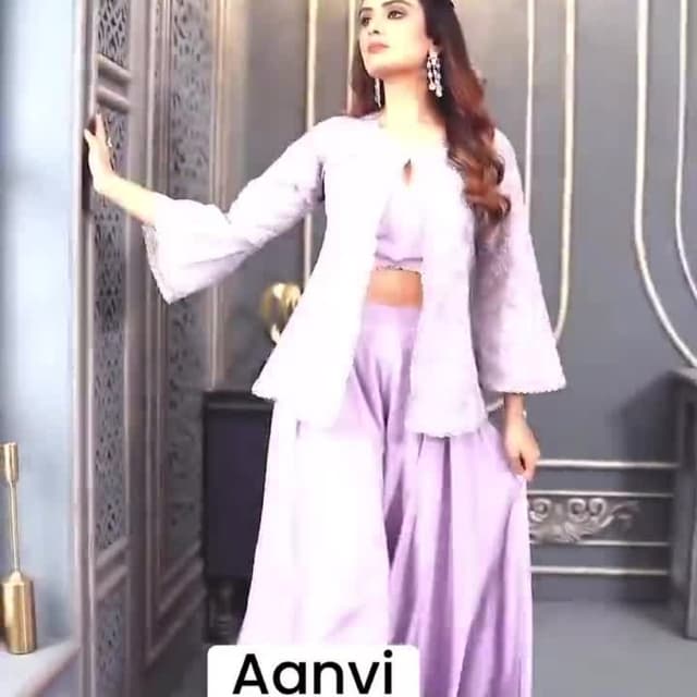 Lavender and white Palazzo Suit