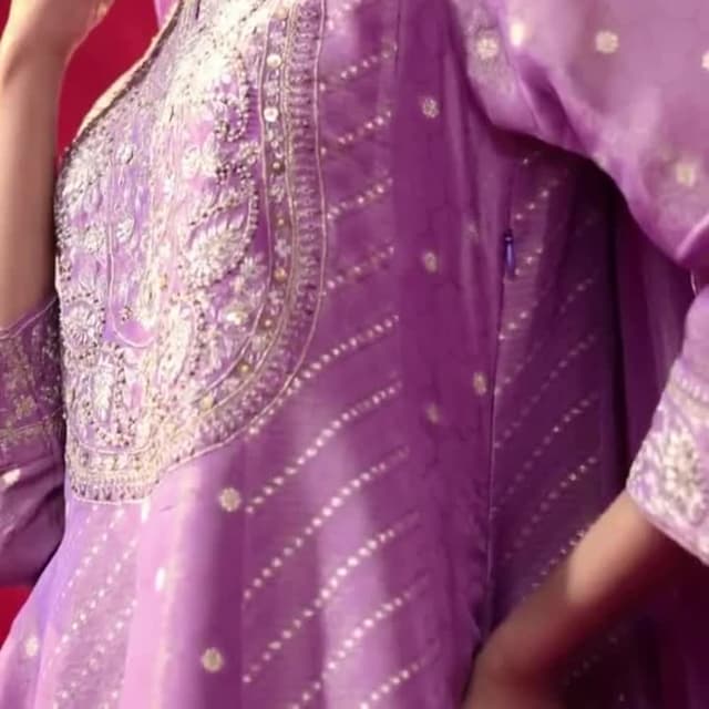 Lavender with silver accents Kurta set