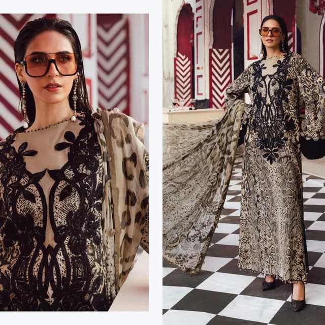 Black, Beige, Brown Dress/Cover-up