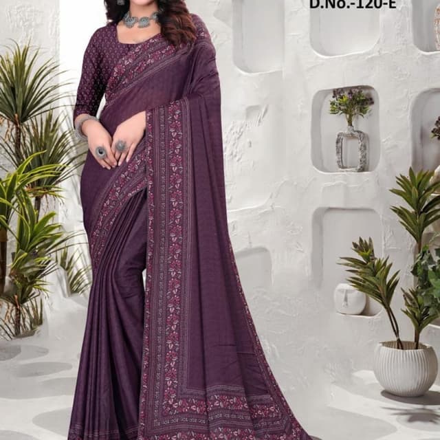 Purple, maroon, and hints of white Saree