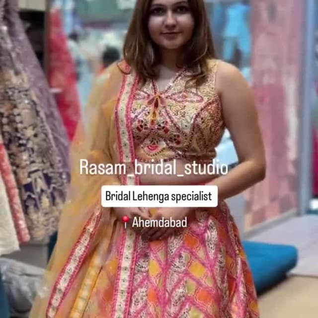 Yellow, Pink, and Gold Lehenga Choli