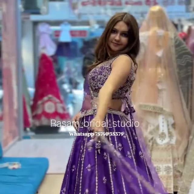 Purple and Silver Lehenga Choli