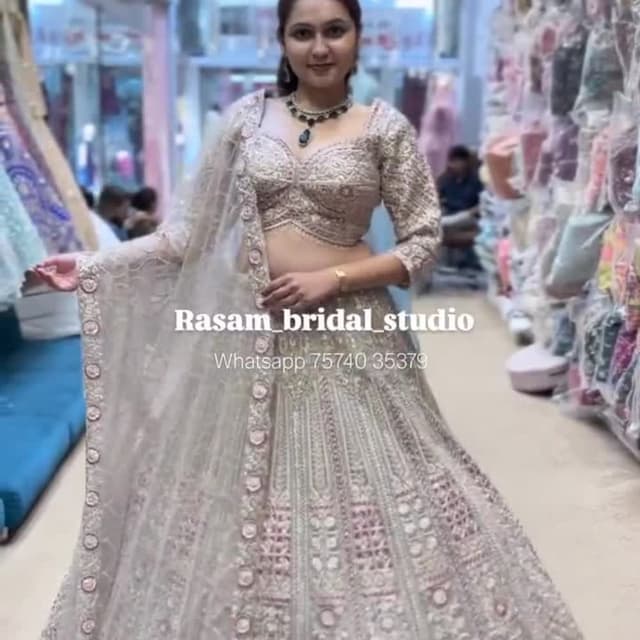 Ivory and blush pink Lehenga Choli