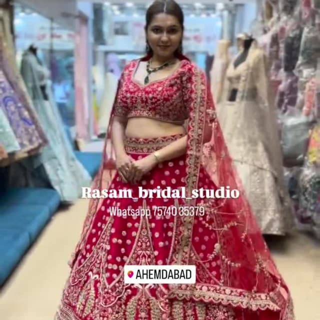 Red and Gold Lehenga Choli