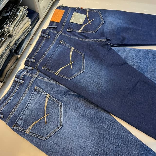 Various shades of blue Jeans