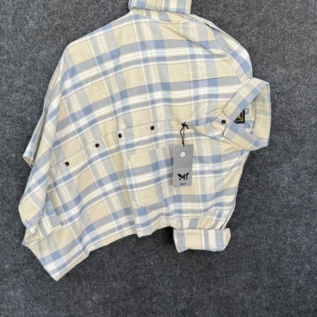 Beige and Blue Shirt