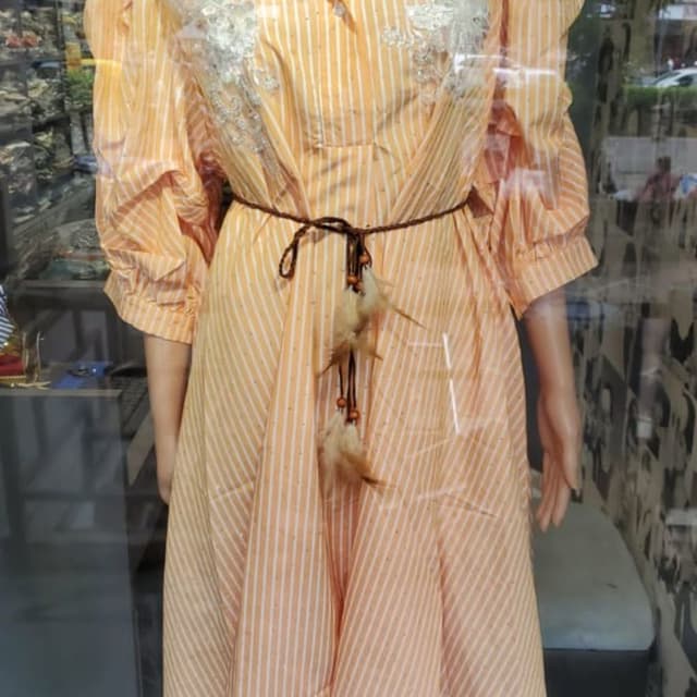 Peach and White Dress