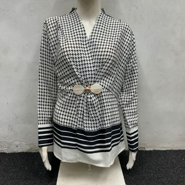 Black and White Blouse