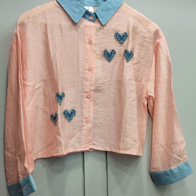 Pink and Light Blue Shirt