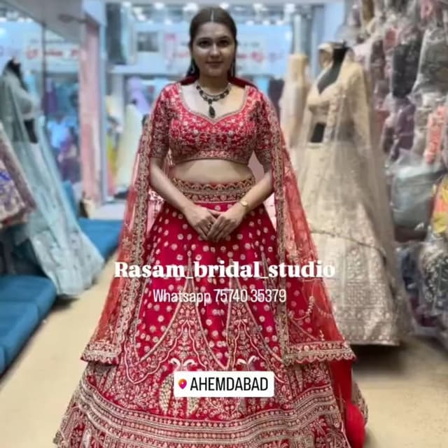 Red and Gold Lehenga Choli