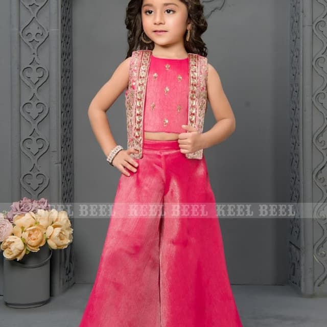 Pink, Gold Palazzo Suit