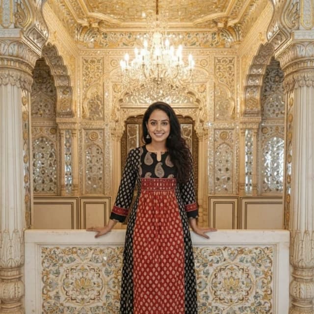 Black, Red, White Dress