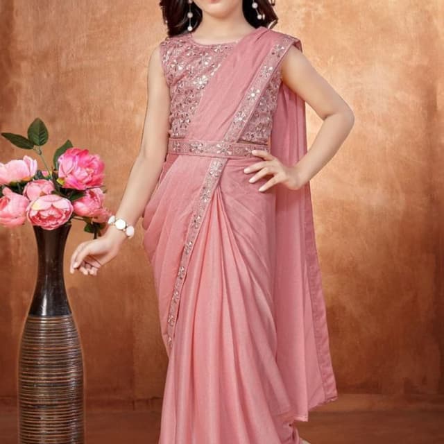 Soft pink with silver accents Saree
