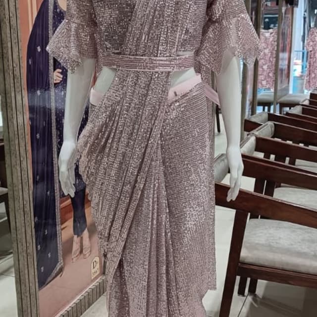 Mauve, Silver Saree