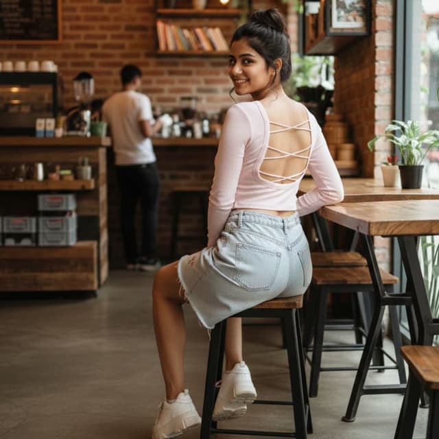 Light Pink, Light Blue, White Top and Skirt
