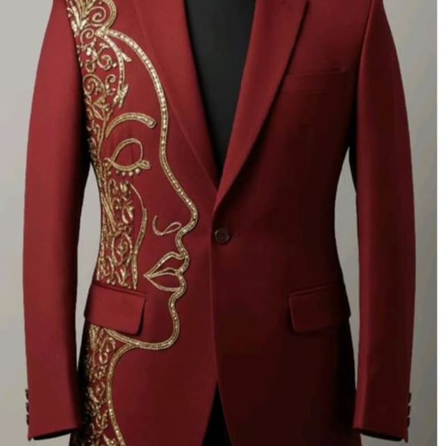 Burgundy and Gold Blazer