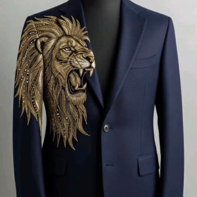 Navy blue and Gold Blazer