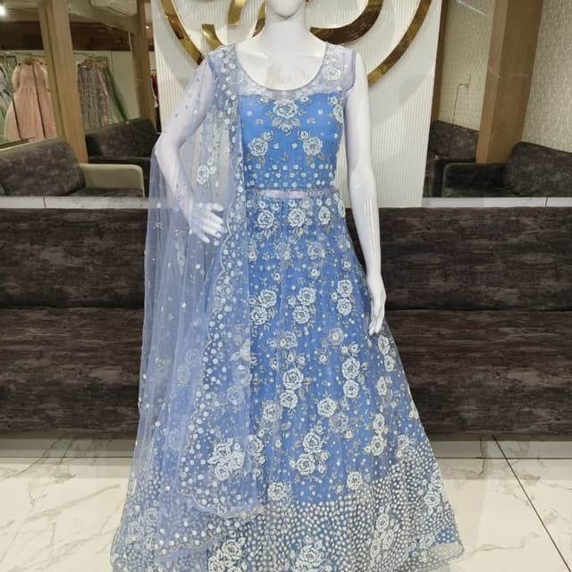 Blue, Silver Lehenga Choli