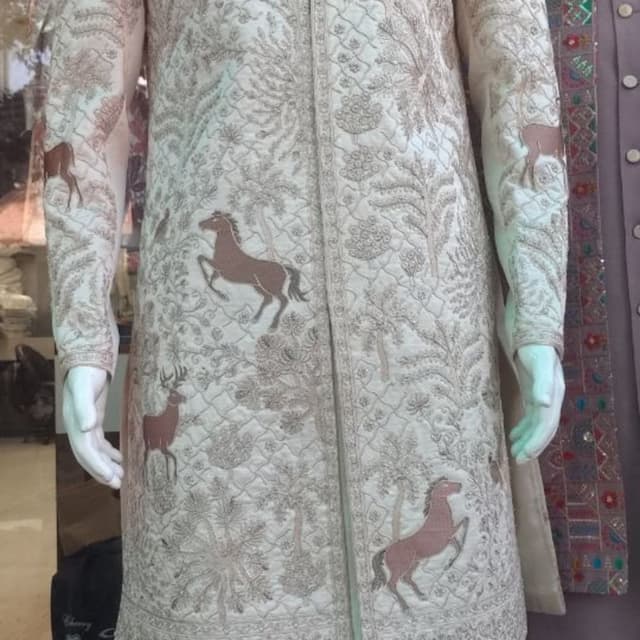 Ivory, Beige, and Brown Jacket