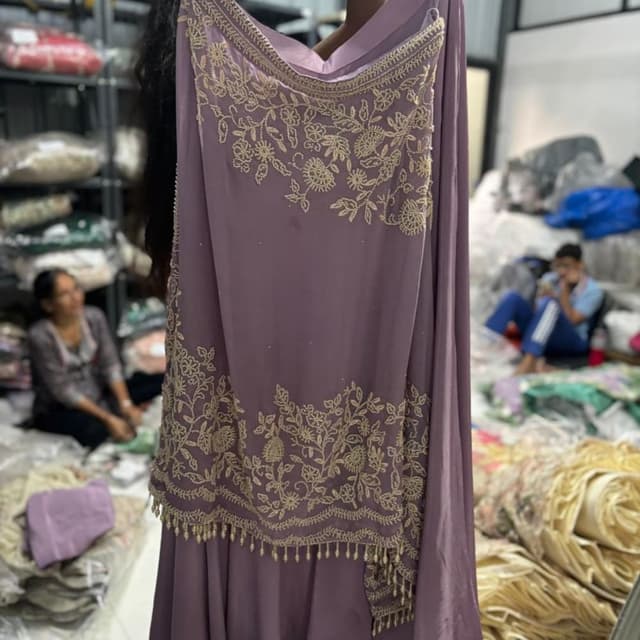 Mauve and Gold Dress